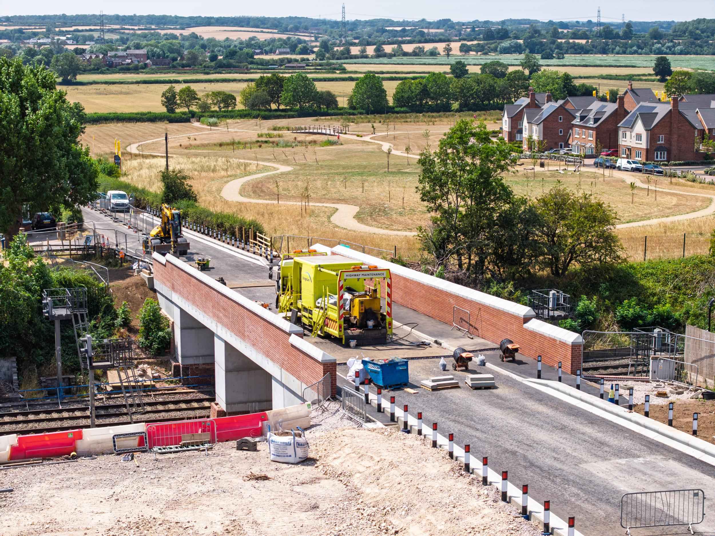 Aerial drone view of White Rose Park commercial property development, Leeds
